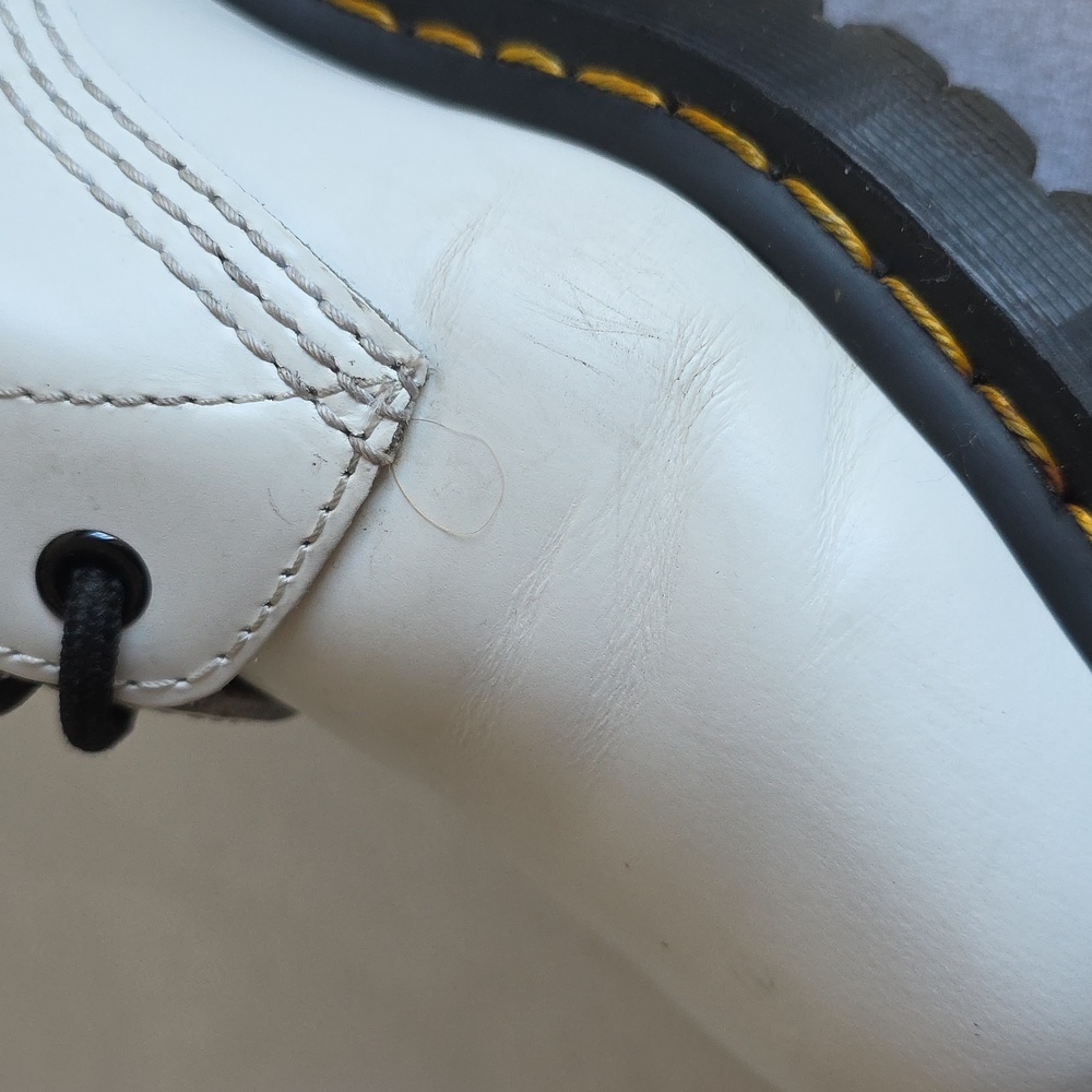 Dr. Martens White Boots with Black Soles Womens Size 7,  Mens Size 6 - Picture 15 of 17